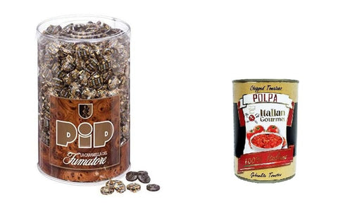 PIP Caramelle alla Liquirizia,Lakritzbonbons, einzeln verpackte Bonbons in einem Stück, 1-kg-Packung+ Italian Gourmet polpa 400g