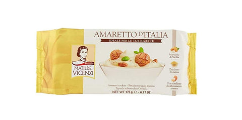 12x Matilde Vicenzi Amaretto d'Italia mit Mandeln Kekse snack bittersüßer Geschmack Italienisches Gebäck 175g