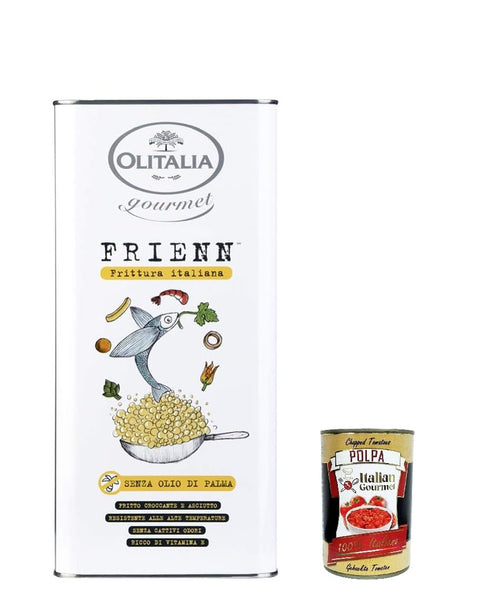 Olitalia, Olio Frienn, öl aus 100% italienischer Samen erhalten, Ohne Palmöl, Italienisches Bratenöl. 5 lt + Italian Gourmet polpa 400g