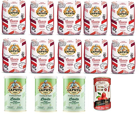 TESTPAKET Caputo Farina Cuoco (10 x 1kg) Pizzamehl - Lievito Secco (3 x 100g) Trockenhefe