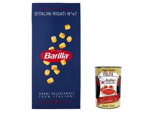 10x Pasta Barilla Ditalini rigati Nr. 47 italienisch Nudeln 500 g pack + Italian Gourmet polpa 400g