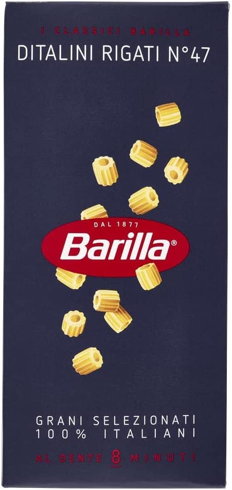 Pasta Barilla Ditalini Rigati N° 47 kurze Pasta 500g pack 100% italienisch