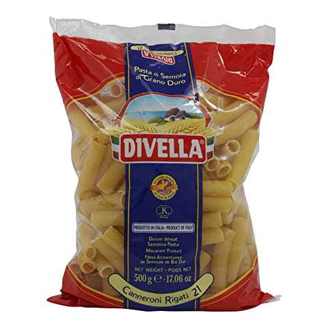 10x Divella Canneroni Rigati N., 21 Hartweizengrieß Pasta Italienische Nudeln 500g Packung + Italian Gourmet Polpa di Pomodoro 400g Dose