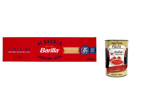 10x Linguine al Bronzo Bronze Gezogene Pasta 400g Rohe Verarbeitungsmethode + Italian Gourmet polpa 400g