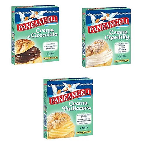 Testpaket Paneangeli schokolade creme-chantilly creme-creme pasticcera Kuchen Mischung kuchen Süßwaren