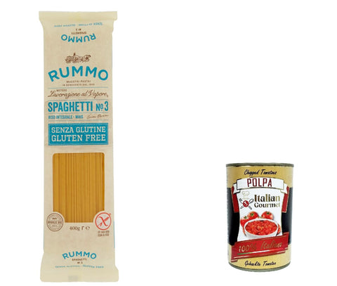 10x Rummo Pasta Spaghetti n. 3 senza Glutine, gluten free, 100% italienische Pasta nudeln glutenfrei 400g + Italian Gourmet polpa 400g