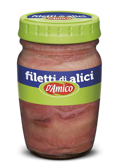 D'Amico Filetti di Alici Sardellenfilets in Sonnenblumenöl Sardellen 140g
