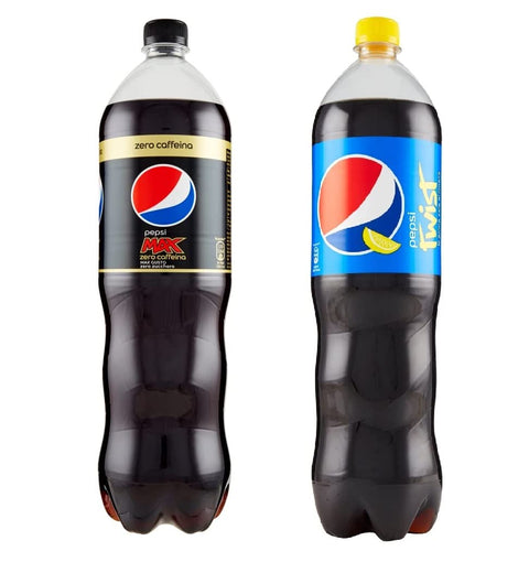 Testpaket 6x Pepsi Twist Limone Zitrone + 6x Pepsi Erfrischungsgetränk null zucker null koffein Einwegdose 1,5 Lt + Italian Gourmer Polpa 400g