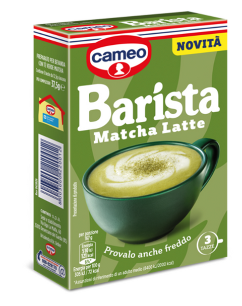 6x Cameo Ciobar Barista Matcha-Latte Zubereitung für ein Getränk mit grünem Matcha-Tee 37,5g + Italian àgourmet polpa 400gr