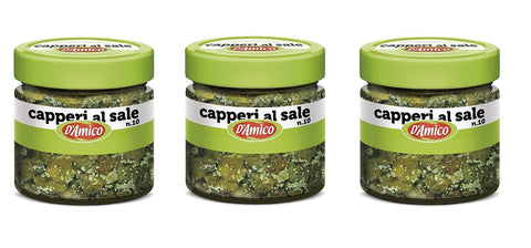 3x D'Amico Capperi al Sale Salzkapern Glas 70g Kapern