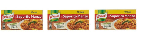 3x knorr dado saporito manzo brodo leckeres Rindfleisch Suppenwürfel Brühe 10 pz