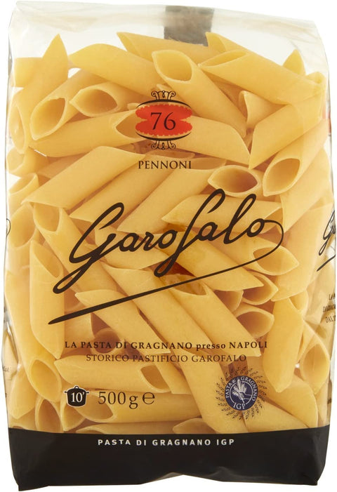 10x Pennoni No. 76 Neapolitanische Hartweizengrieß Packung mit 500g Pasta IGP + Italian Gourmet polpa 400g