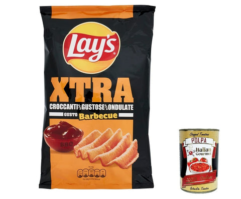 3x Lay's XTRA GUSTO BARBECUE Chips Patatine Kartoffelchips gesalzen 110g Kartoffel chips + Italian Gourmet Polpa 400g