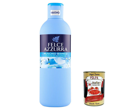 12x Felce Azzurra Bagnodoccia Muschio Bianco Körperwäsche Moschus weiß mit 650 ml + Italian GOurmet polpa 400g