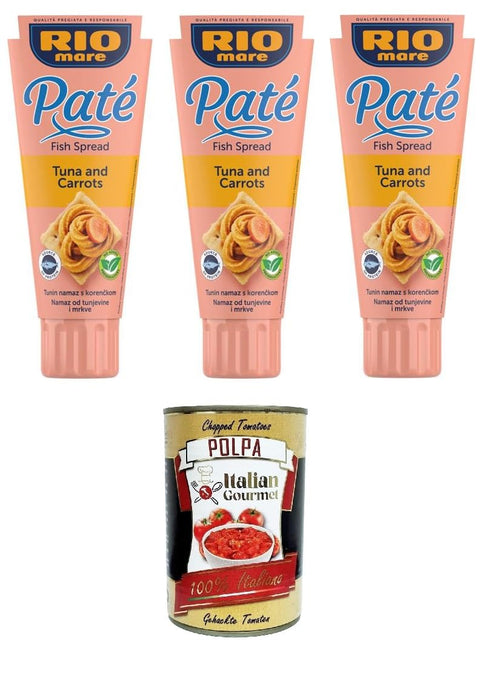 Rio Mare- Patè Tonno e Carote Thunfisch-Karotten-Patè 3x100gr + Italian Gourmet polpa 400g
