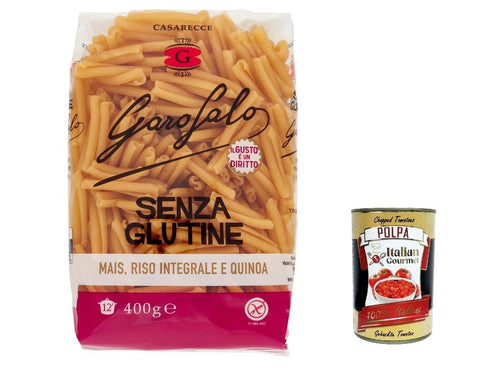 10x Casarecce 400 g Senza Glutine Glutin free, glutenfrei Pasta Noodles + Italian Gourmet Polpa 400 g