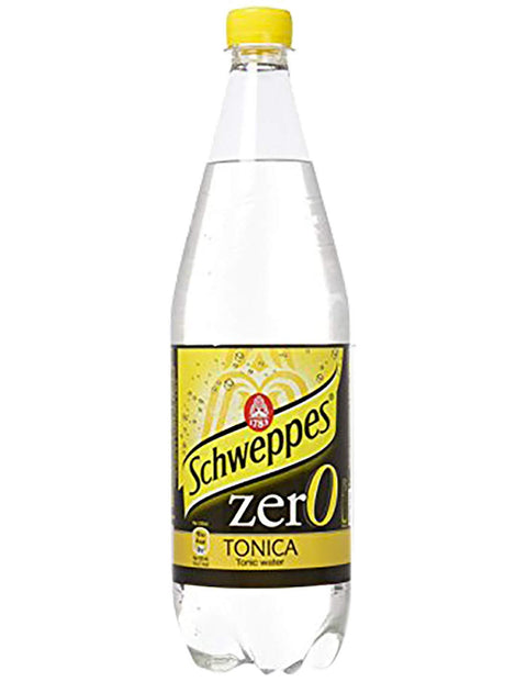 12 x Schweppes Tonica Zero Limonade ohne Zucker PET 1Lt Erfrischendes Fizzy Soft Drink
