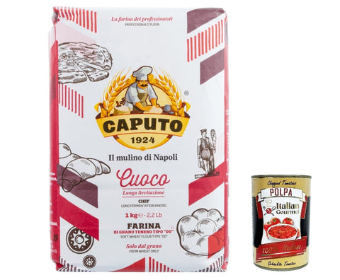 12x Farina Molino Caputo Cuoco, farina per Pizza Napoli Pizzamehl Pizza Mehl 1kg Tipo 00 ' + Italian Gourmet polpa 400g
