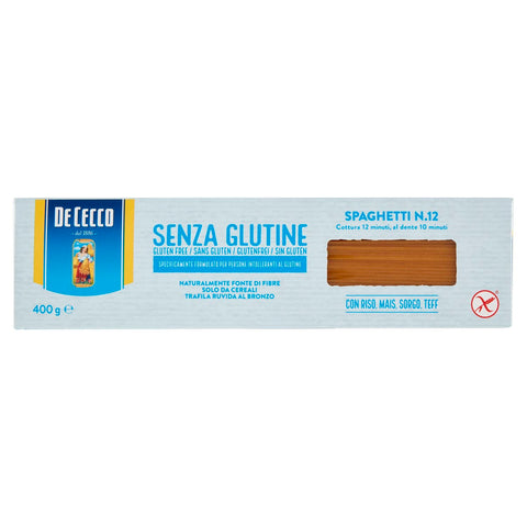 10x De Cecco Spaghetti senza Glutine No. 12 Glutenfrei pasta nudeln 400G + Italian Gourmet polpa 400g