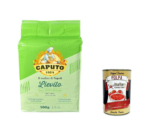 12x Caputo Lievito Secco 100% Italienisch Trockenhefe für die Bäckerei Hohe Aktivität pizza 500g + Italian gourmet polpa 400g