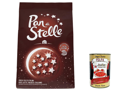 3x Mulino Bianco Biscotti Pan di stelle 350g Italien kekse biscuits cookies kuchen + Italian Gourmet polpa 400g