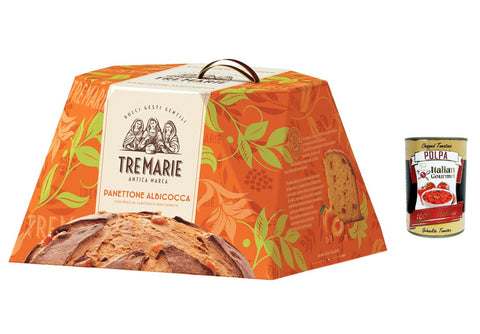 Tre marie Panettone all' albicocca Aprikosen-Panettone 900g + Italian Gourmet polpa 400gr