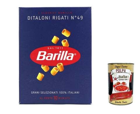 10x Pasta Ditaloni rigati Nr. 49 italienisch Nudeln 500 g pack + Italian Gourmet polpa 400g
