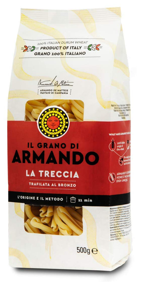 12x Il Grano Di Armando La Treccia Italienischer Weizen Bronze gezeichnet 100% Italienische Pasta 500g