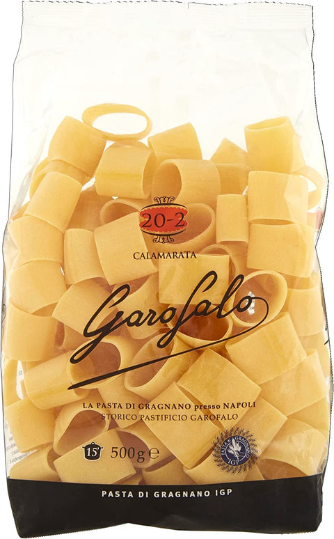 10x Calamarata N° 20-2 Neapolitanische Hartweizengrieß Packung mit 500g Pasta IGP + Italian Gourmet polpa 400g