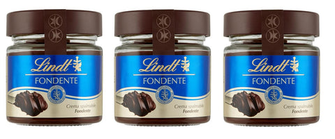 3x Lindt Crema Spalmabile al Cioccolato Fondente Streichcreme Streichfähige Creme aus Dunkler Schokolade und Fettarmer Kakao 200g Glas