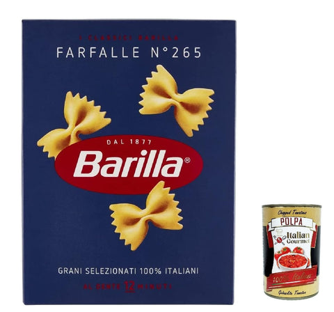 10x Pasta Farfalle Nr. 265 italienisch Nudeln 500 g pack + Italian Gourmet polpa 400g
