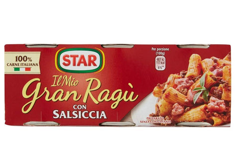 12x Il Mio Gran Ragù Star con Salsiccia tomatensauce sauce mit italienischer Wurst Tomatensuppe Pastasauce 3x100g
