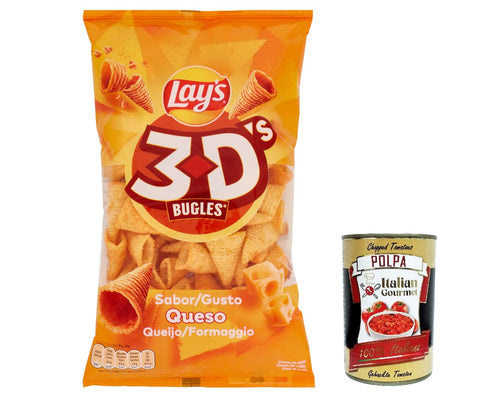 12x Lay's 3D'S Bugles gusto formaggio 100 G crisps Kartoffelchips mit Käsegeschmack + Italian Gourmet polpa 400g