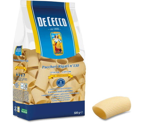 10x De Cecco 100% Italienisch Pasta Paccheri Rigati n° 130 Nudeln 500g