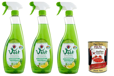 Vert di Chanteclair Sgrassatore Universale Limone e BasilicoVert by Chanteclair Universal Zitronen- und Basilikum-Entfetter 3x600 ml+ Italian Gourmet polpa 400g