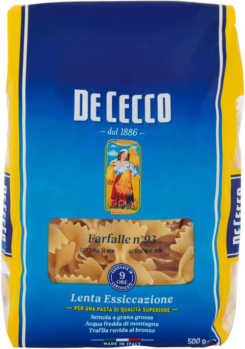 10x Pasta De Cecco 100% Italienisch Farfalle n. 93 Nudeln 500g