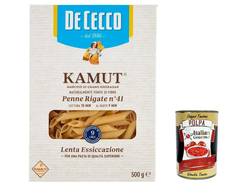 10x De Cecco nudeln Pasta Penne rigate N. 41 Kamut Marke von Khorasan-Weizen 500g + Italian Gourmet polpa 400g