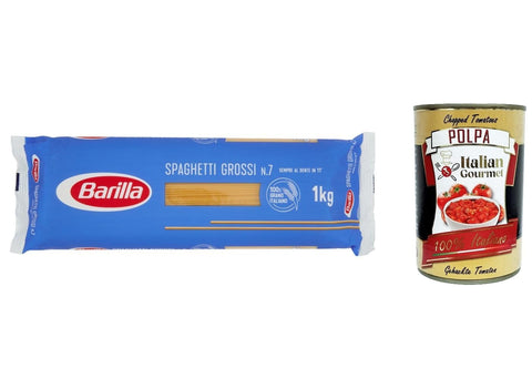 12x Lange Nudeln Pasta Spaghetti N. 5, 100% italienisch Nudeln 1kg + Italian Gourmet polpa 400g