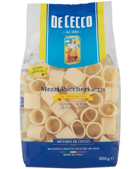 10x Pasta De Cecco 100% Italienisch mezzi paccheri n. 225 Nudeln 500g