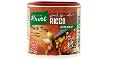 6x Knorr Brodo Granulare Ricco reichhaltige körnige Brühe 150g Geschmack für Ihre Gerichte Gluten-frei laktosefrei 100% Italienische Brühe