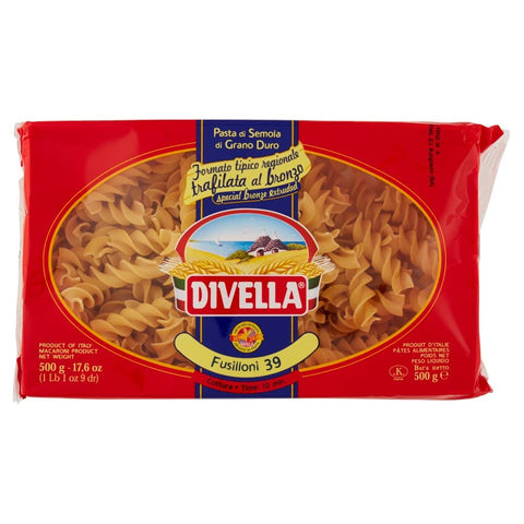 12x Divella Fusilloni N. 39 Hartweizengrieß Pasta Italienische Nudeln 500g Packung + Italian Gourmet Polpa di Pomodoro 400g Dose