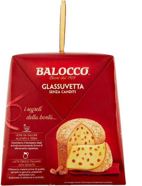 Balocco Glassuvetta Panettone Senza Canditi Ohne kandierte Früchte, mit Rosinen, 1 kg + Italian Gourmet polpa 400gr