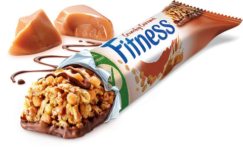8x Nestlé Fitness Crunchy Caramel Müsliriegel Vollkornriegel mit Schokolade und Knuspriges Karamell ( 4 x 23,5g ) 94g