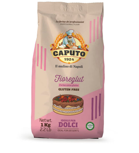 10x Antico Molino Caputo Mehl Farina senza glutine per dolci Fioreglut Glutenfrei Kuchenmehl ideal for dessert 1Kg + Italian Gourmet polpa 400g