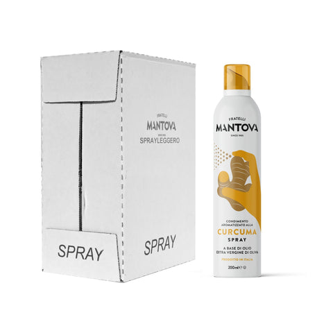 SPRAYLEGGERO Natives Olivenöl Extra Aromatisiert mit Kurkuma 6x200 ml - durch die Praktische Sprühflasche Können Sie bis zu 90% des Öls Einsparen