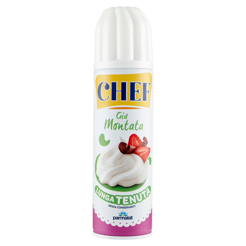 Parmalat Chef Panna Süßwaren Produkt auf Basis von Sahne Creme-Spray Sprühdose 250g,Schlagsahne Frei von Konservierungsstoffen + Italian Gourmet Polpa 400g Dose