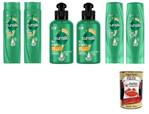 Testpaket SUNSILK Ricci da Sogno-2x Shampoo 2x Balsam 2x Entwirrungscreme+ Italian Gourmet polpa 400g
