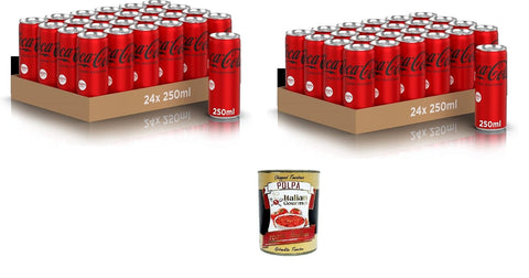 Zero Sugars – 48 Dosen à 250 ml, der ganze Geschmack der Formel ohne Kalorien, alkoholfreies Getränk mit Süßungsmitteln+ Italian Gourmet Polpa di Pomodoro 400g