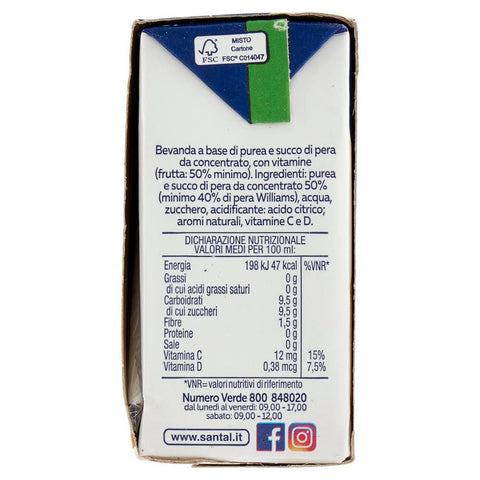 5x Santal pera con varietà Williams Getränk aus Birnenpüree und Saft aus Konzentrat, mit Vitaminen 3 x 200 ml SONDERANGEBOT