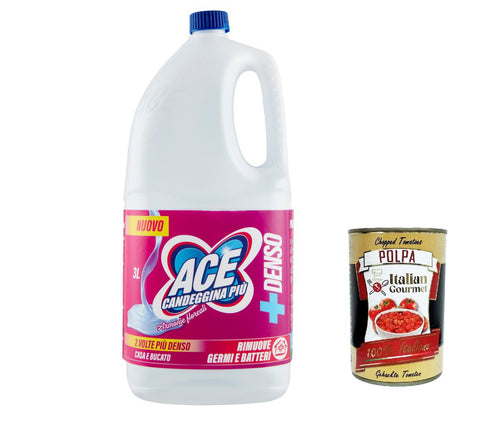 ACE Candeggina Più Denso Aroma Floreale, dickes Bleichmittel, blumiges Aroma 3Lt + Italian Gourmet polpa 400g